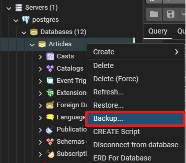 Backup Menu Image