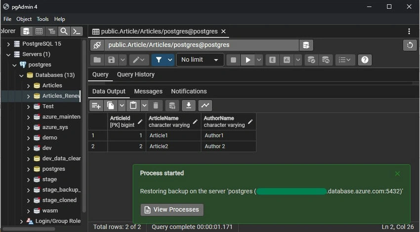 Messages tab