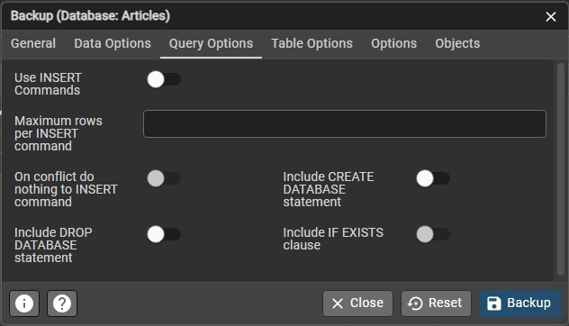 Query Options Image