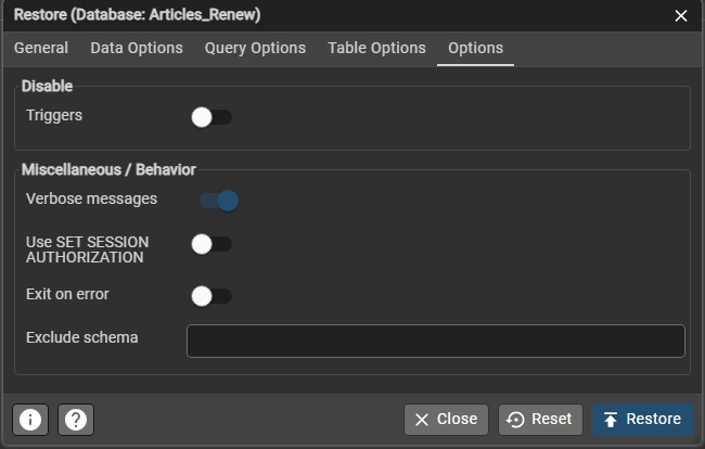 Restore Options Tab Image