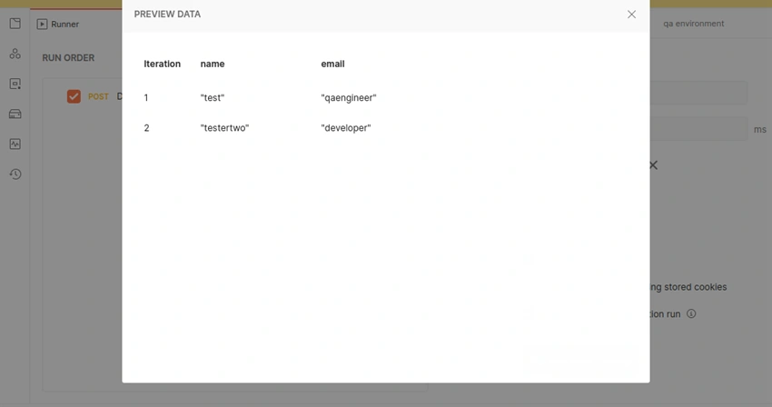 Postman Data Driven Testing