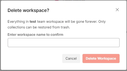 Postman - delete a Workspace