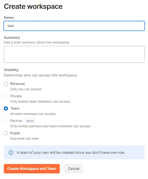 Postman - Create a Workspace
