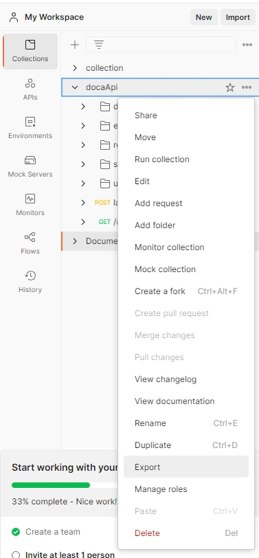 Postman - Export a Collection