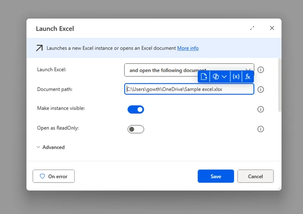 Excel file path