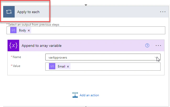 Apply to each