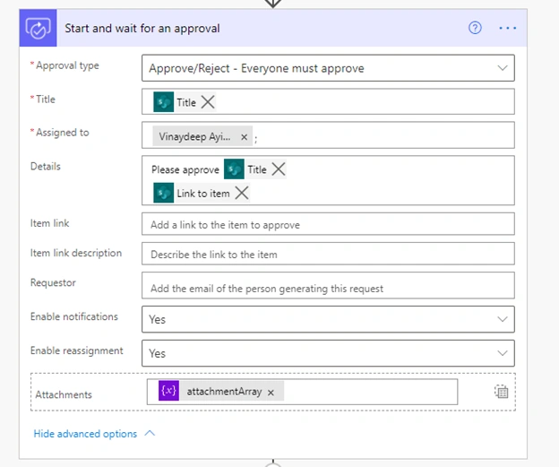 Power Automate Sending Attachments