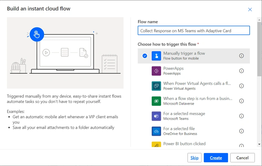 Power Automate to collect responses with Adaptive Cards on Microsoft Teams