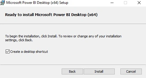 Ready to install microsoft Power BI desktop