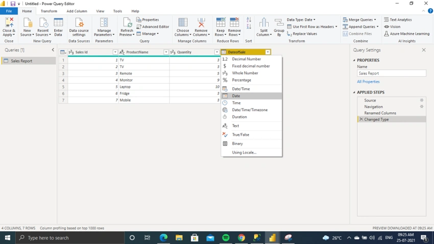 Power BI Basic Data Transformation Technique