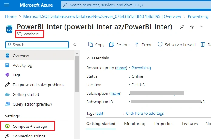 Power BI integration with Azure