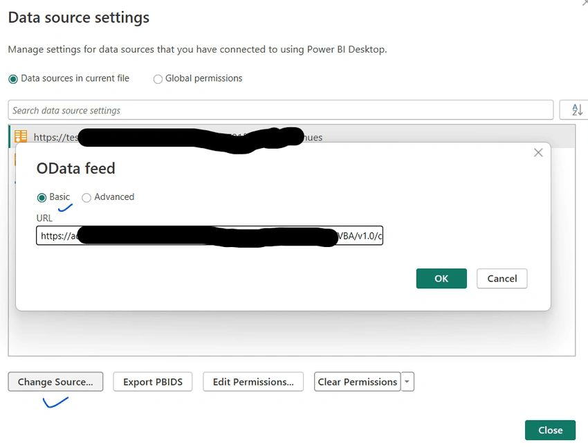 Data source setting