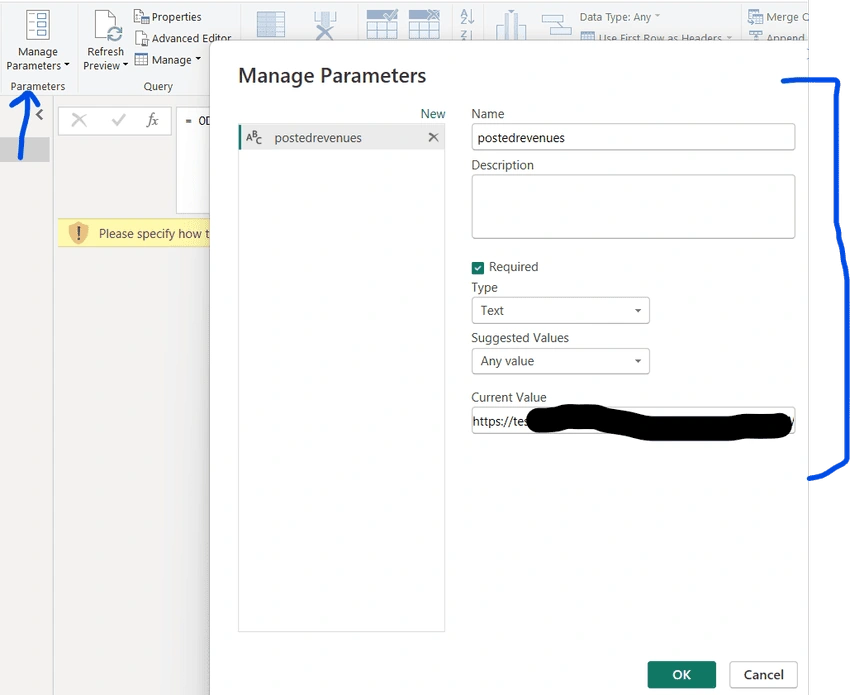 Manage parameter