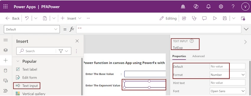 Text input