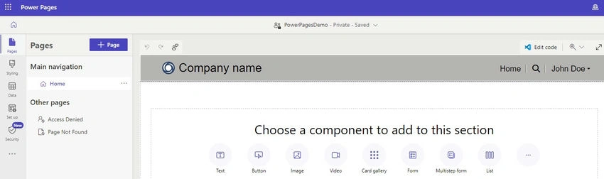 Home page