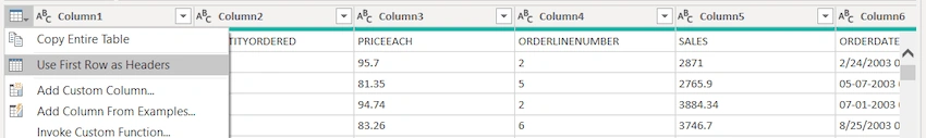 Power Query Features Related to Rows