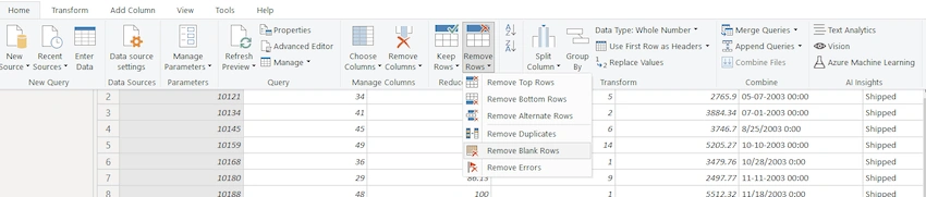Power Query Features Related to Rows