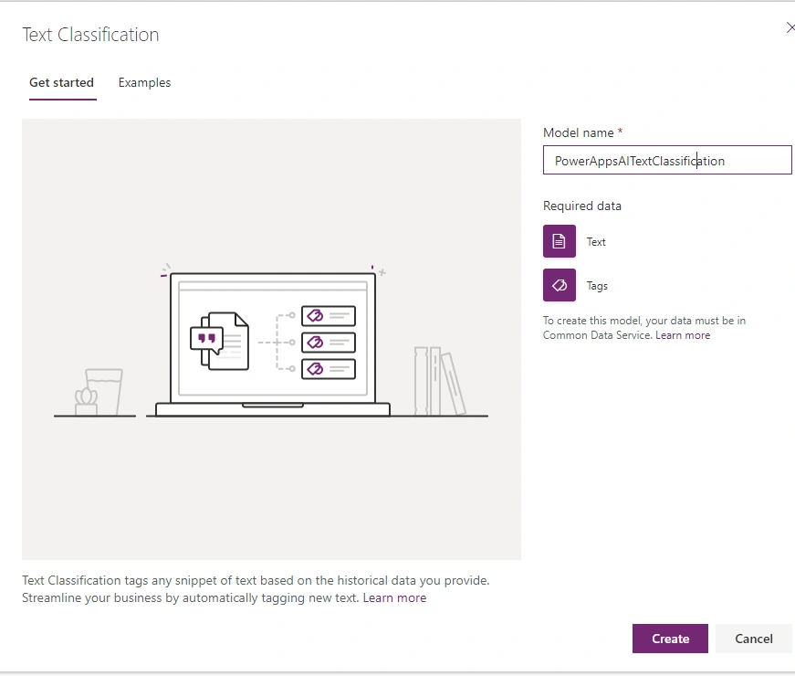 PowerApps AI - Text Classification