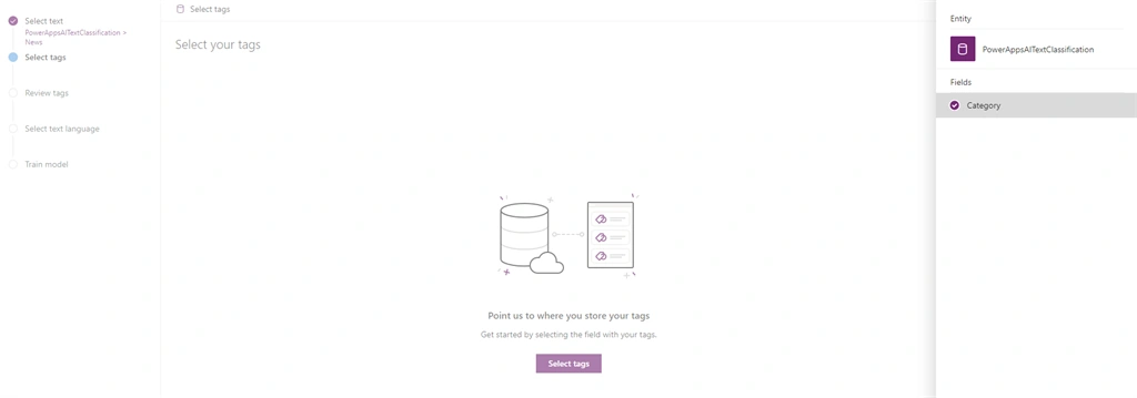 PowerApps AI - Text Classification