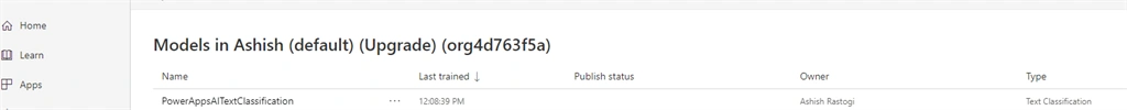 PowerApps AI - Text Classification