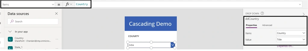 PowerApps Cascading Dropdown