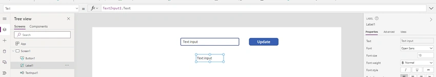 PowerApps - Create Label and Textbox