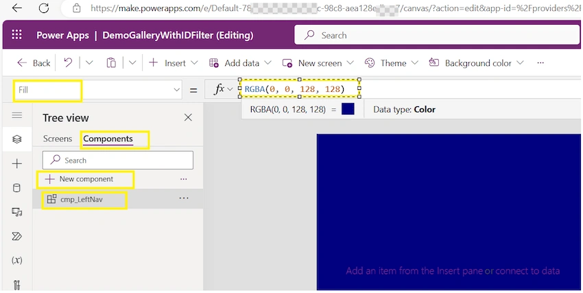 Create a new component