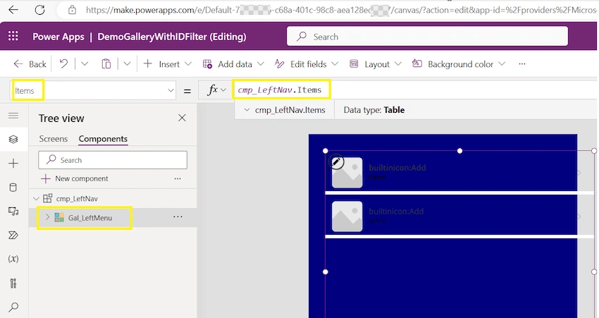 Build Navigation menu using icons and text