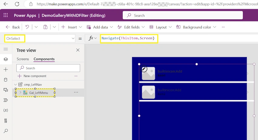 Build Navigation menu using icons and text