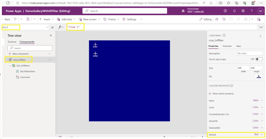 Build Current screen selector