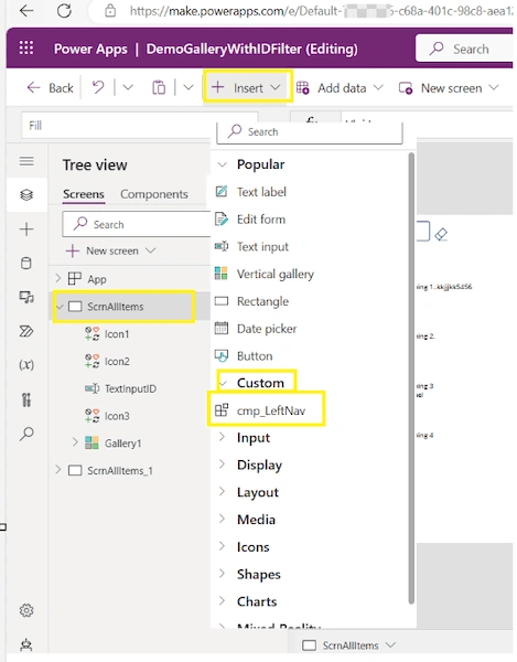 Add component onto both of the screens