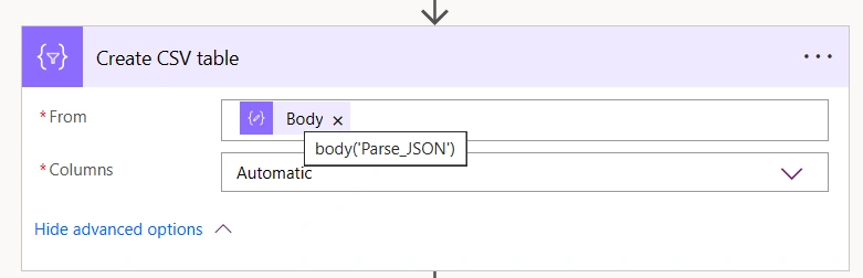 CSV Table