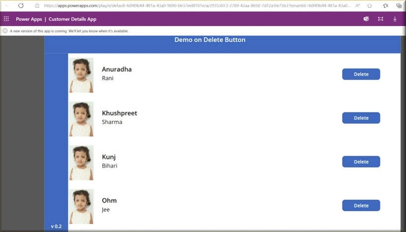 Version history in PowerApps
