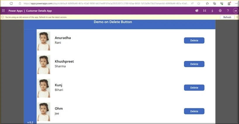 Version history in PowerApps