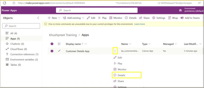 Version history in PowerApps