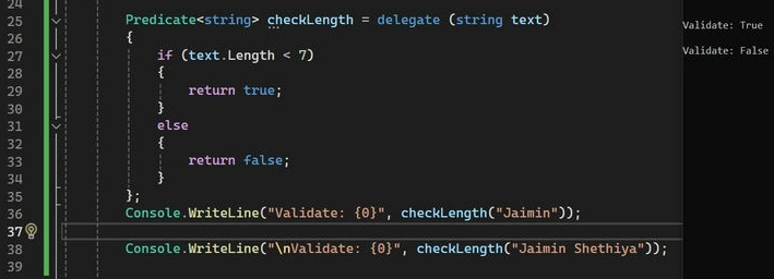 Predicate delegate