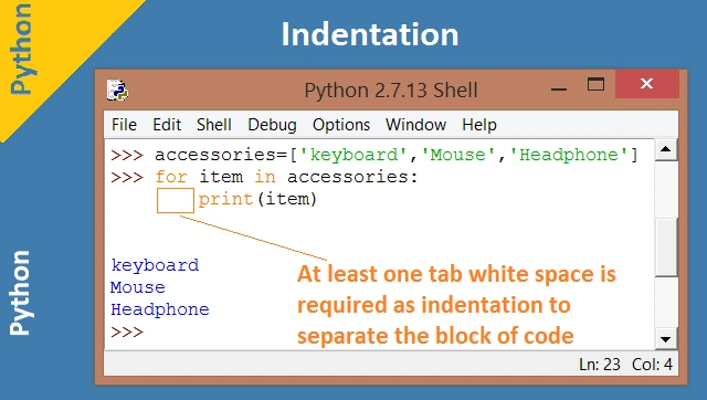 Indentation