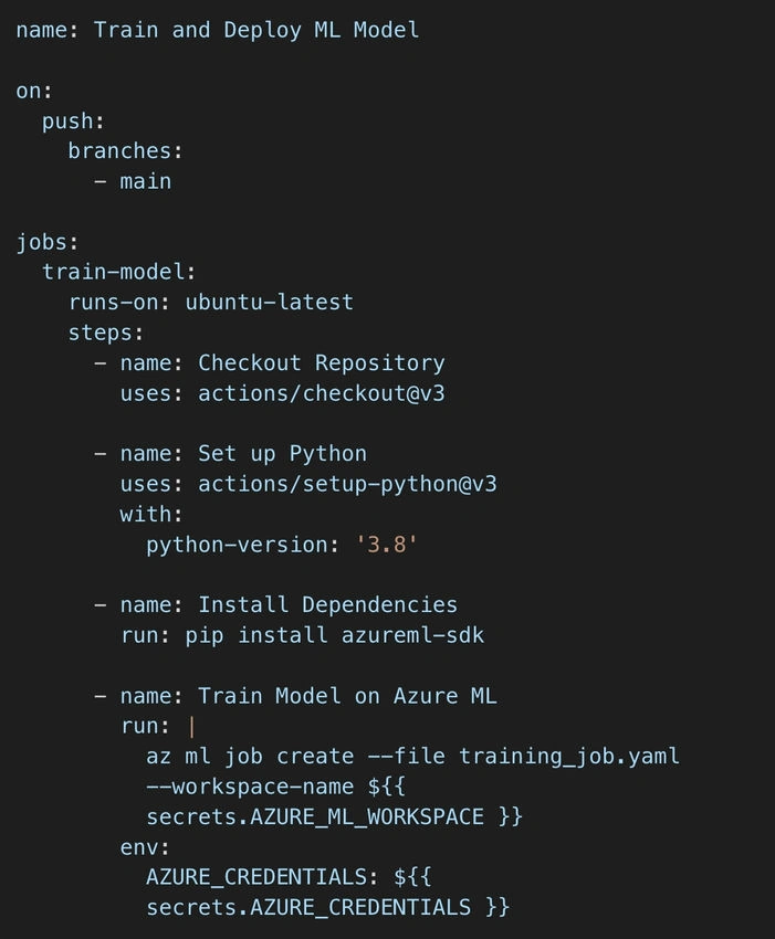 Github actions workflow