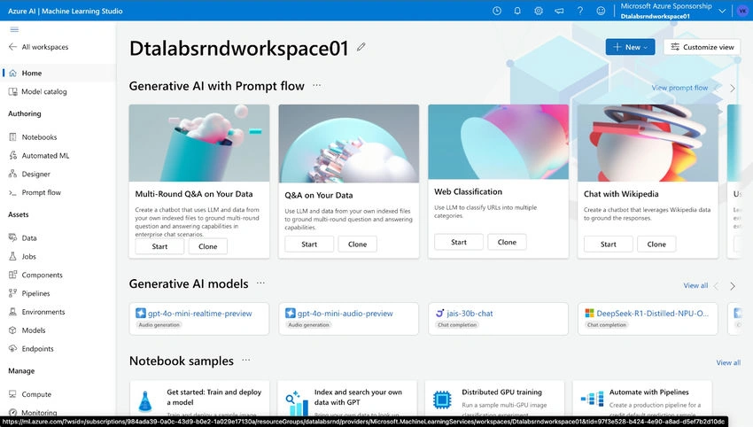 Connect Azure ML with Github