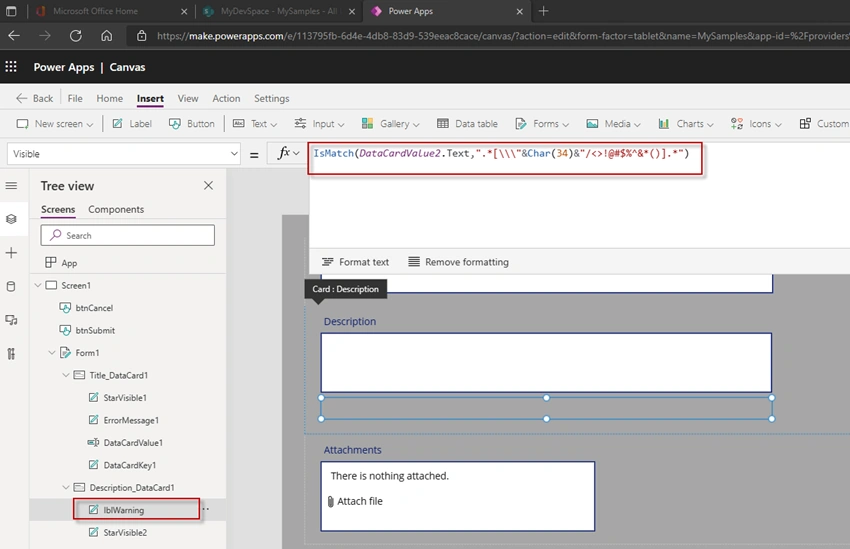 Prevent Special Characters in PowerApps Forms