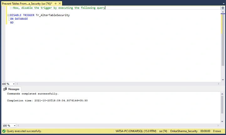 Alter DDL Query3