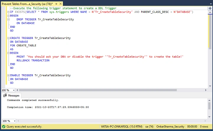 Create DDL Query1