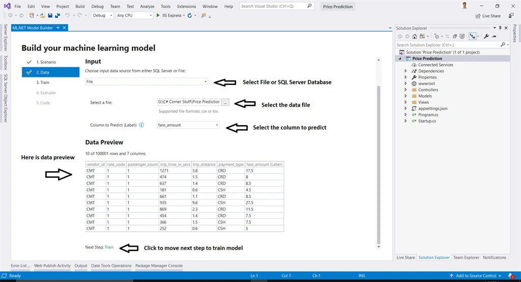 Price Prediction In ASP.NET Core Using ML.NET
