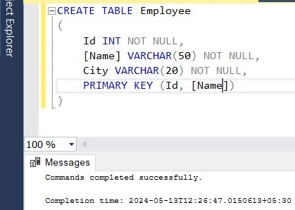 Create table