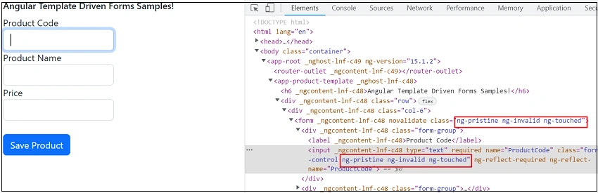 Pristine vs Dirty, Touched vs Untouched, Valid vs Invalid In Angular