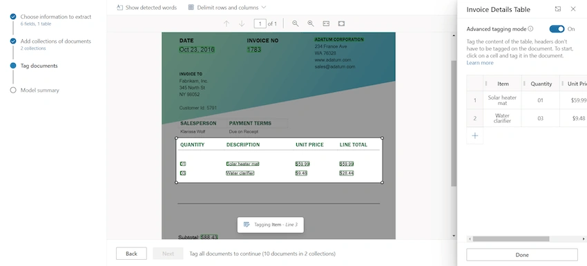 Process Structured Documents with Microsoft Syntex