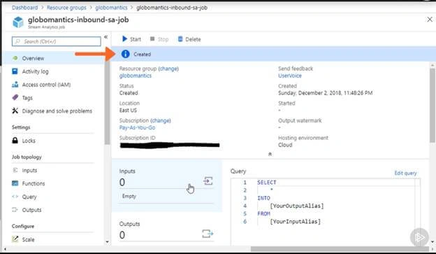 Processing Data With Azure Stream Analytics