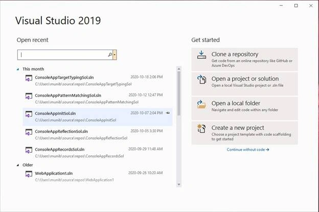 visula studio 2019