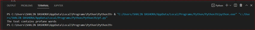 Profanity Filter using Python