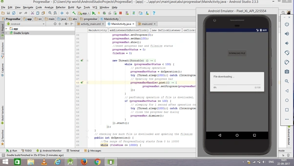 Progress bar Android App